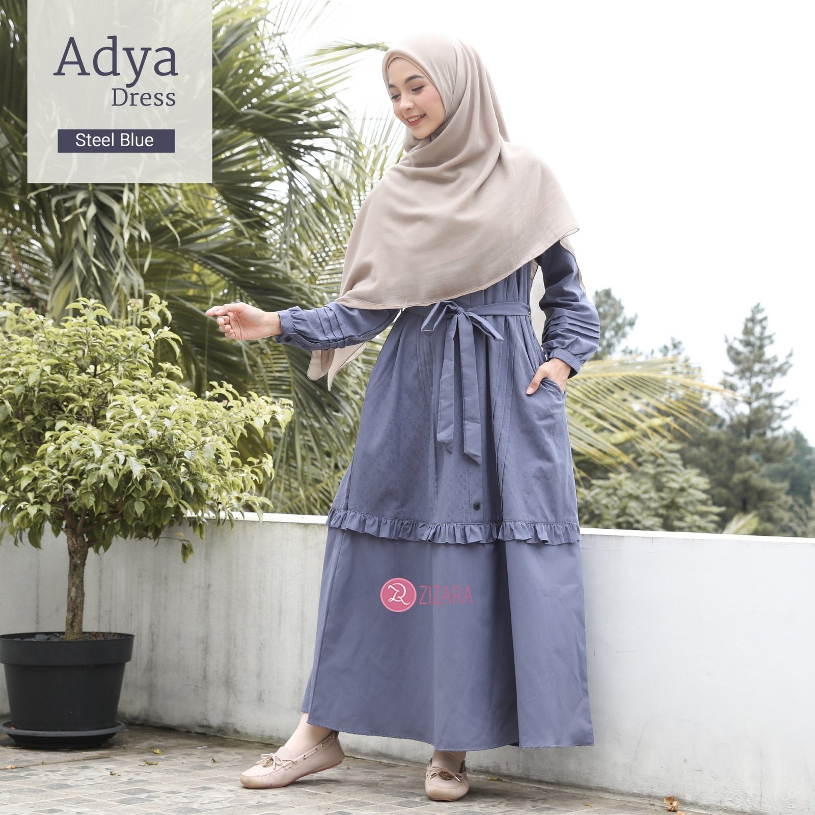 Zizara - Adya Dress Steel Blue thumb 2