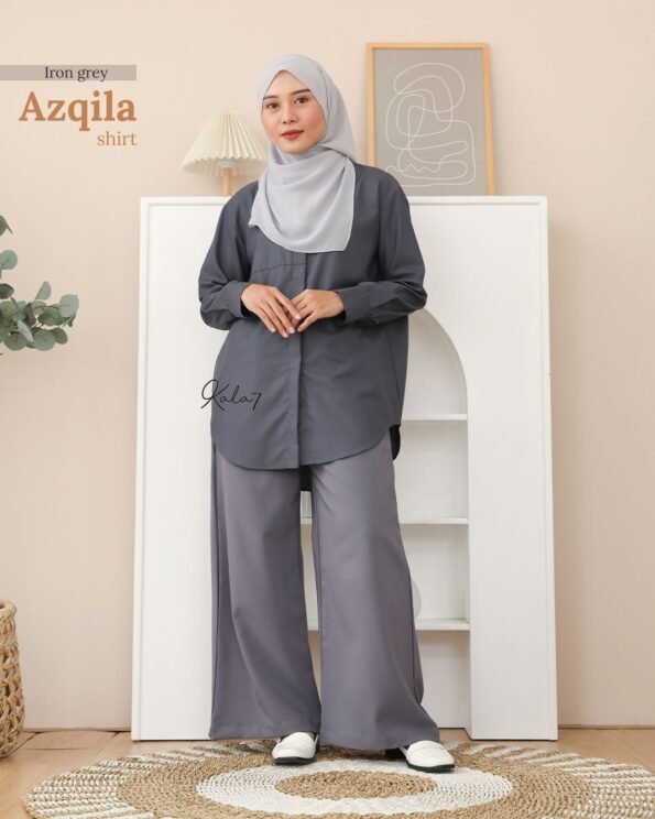 Zizara - Azqila Shirt Iron Grey