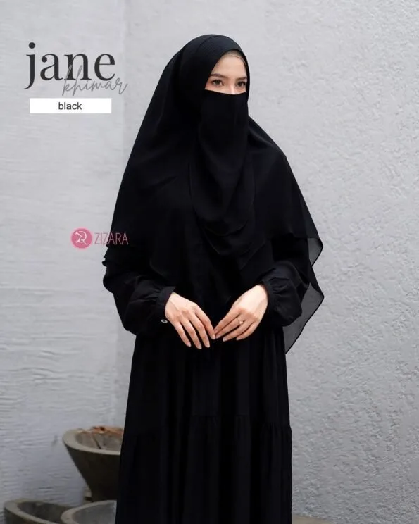 Zizara - Khimar Jane Black (Free Cadar)