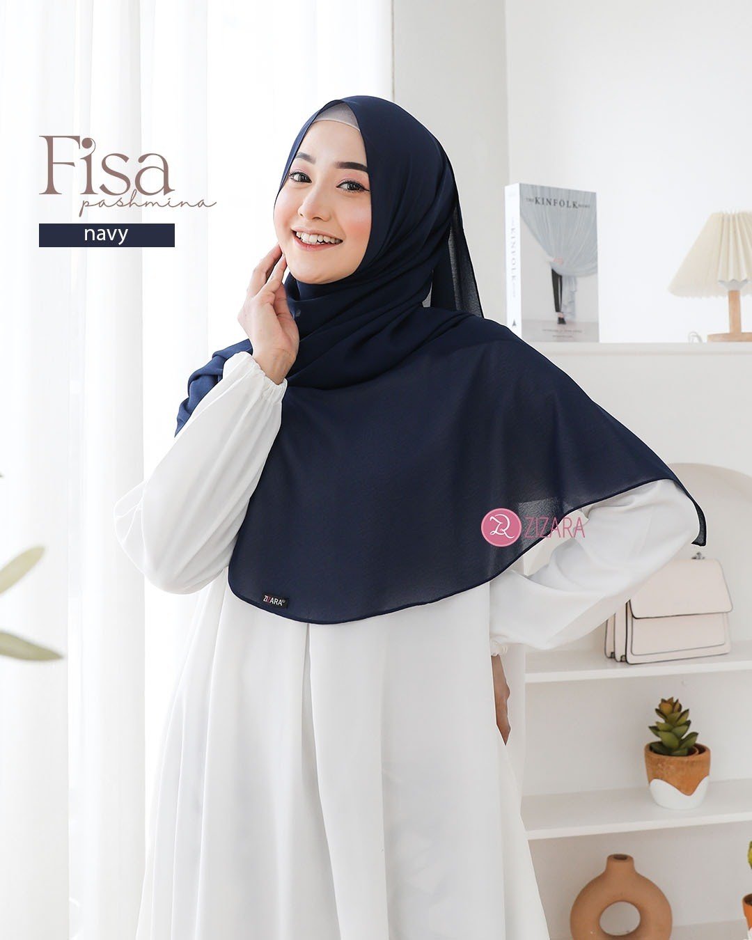 Zizara - Fisa Shawl Navy thumb 2