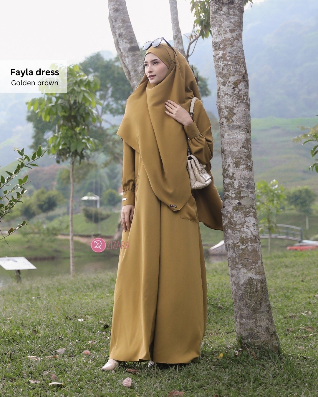 Zizara - Dress Fayla Golden Brown thumb 2