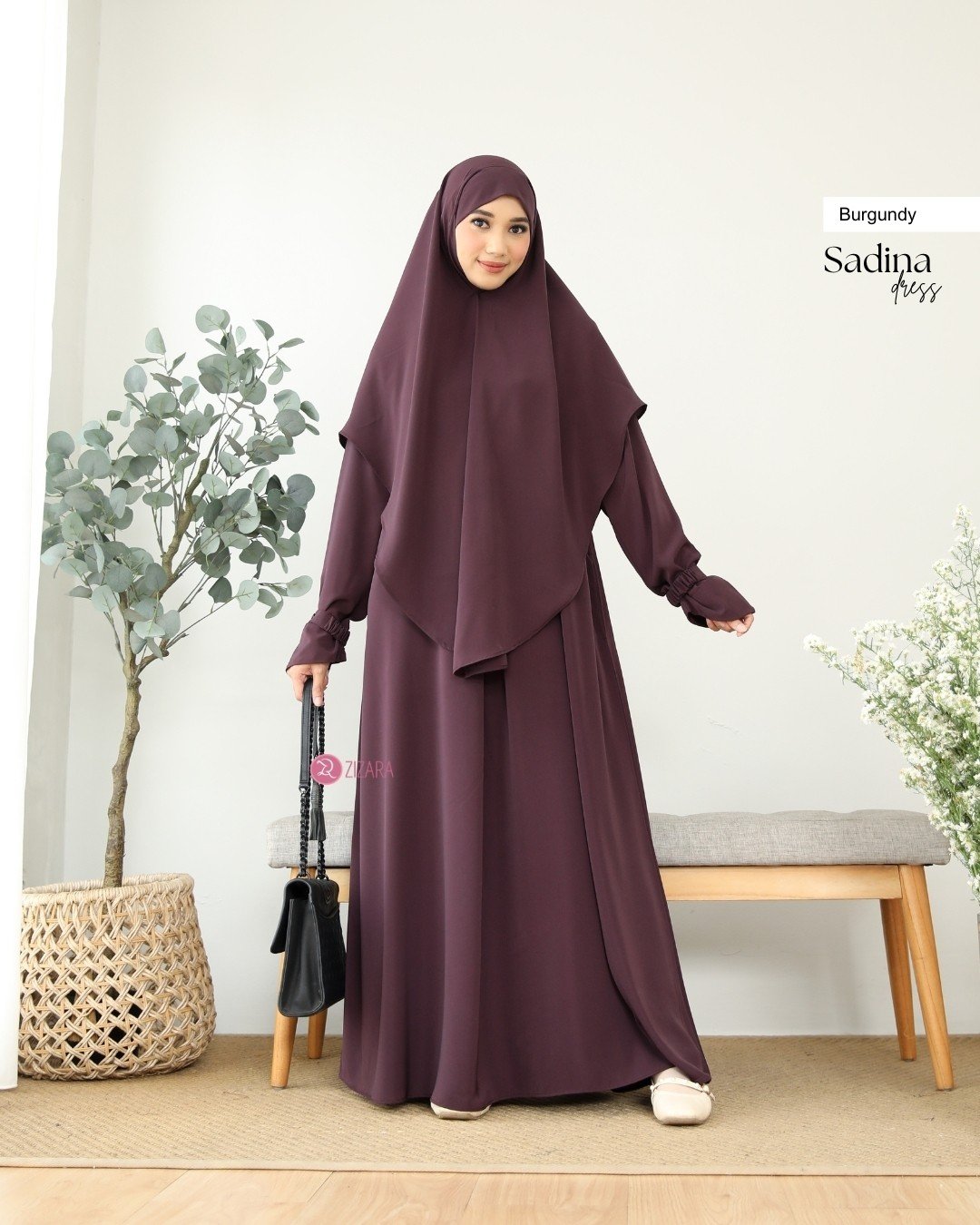 Zizara - Dress Sadina Burgundy thumb 2