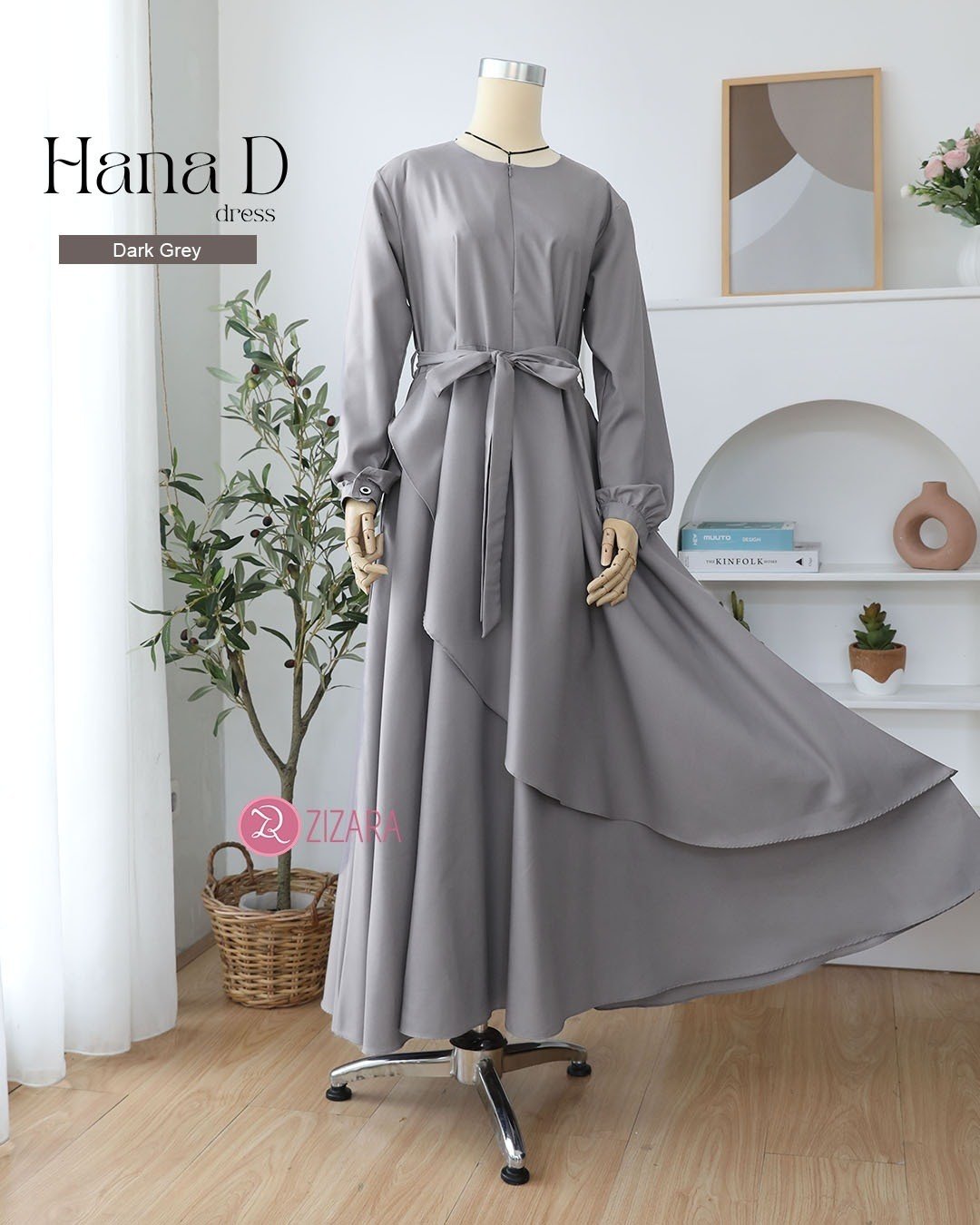 Zizara - Dress Hana Dark Grey thumb 2