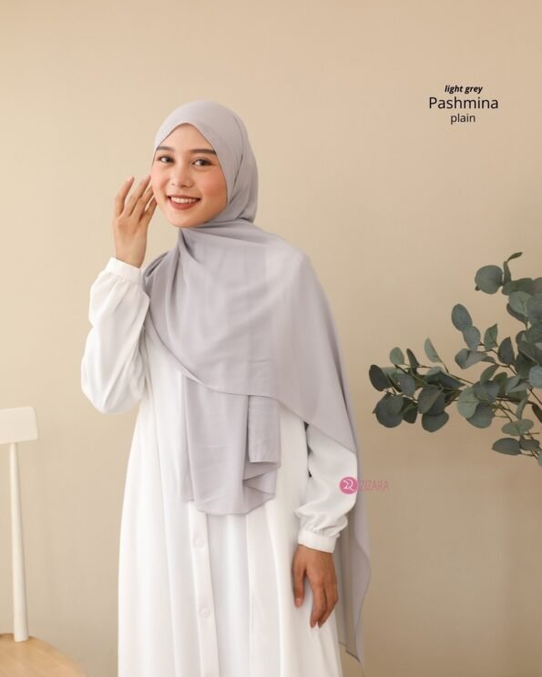 Zizara - Plain Pashmina Light Grey
