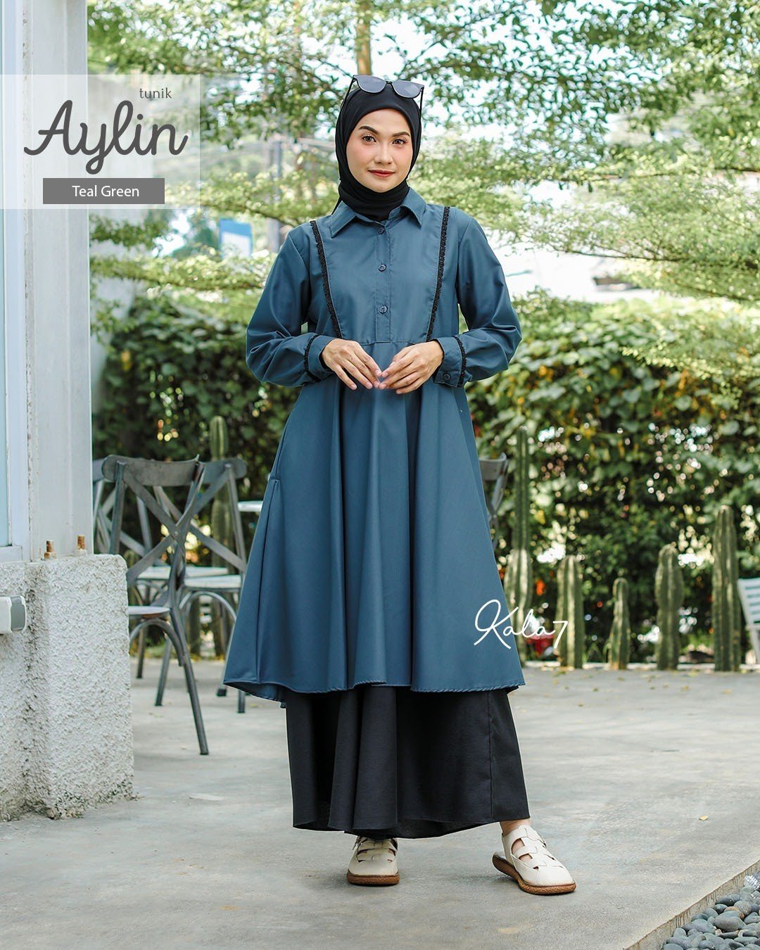 Zizara - Tunik Aylin Teal Green thumb 2