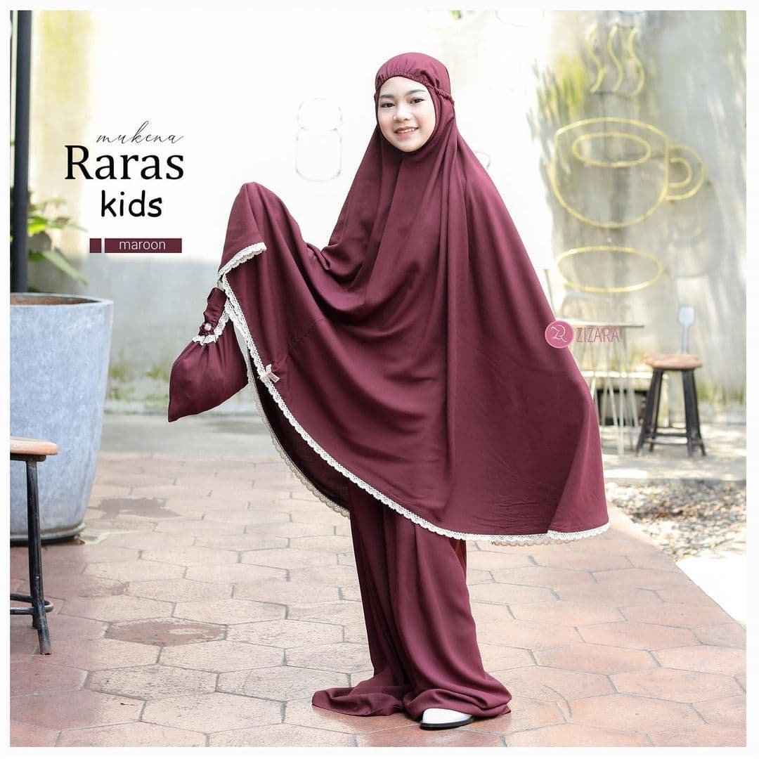 Zizara - Mukena Raras Kids Maroon thumb 2