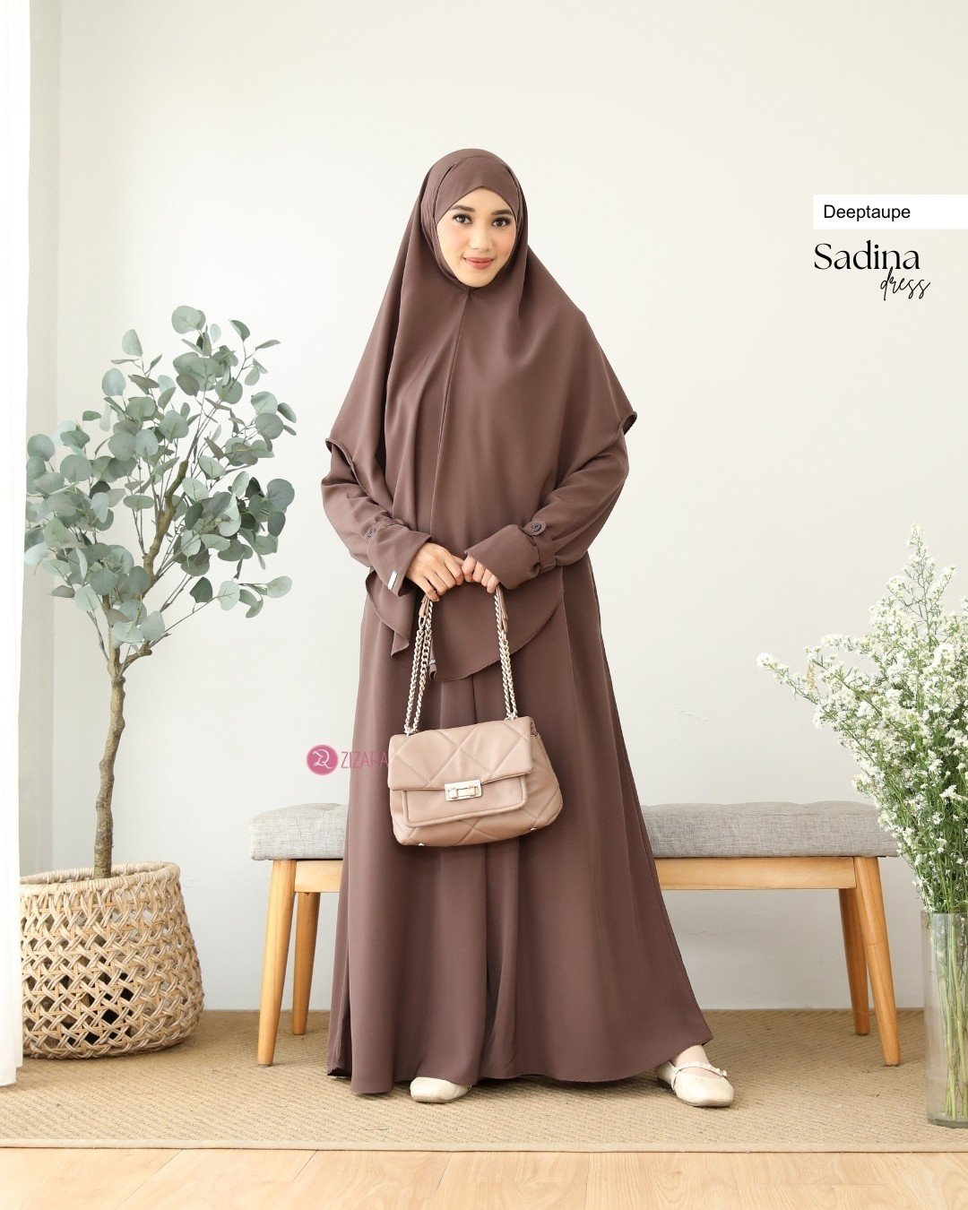 Zizara - Dress Sadina Deep Taupe thumb 2