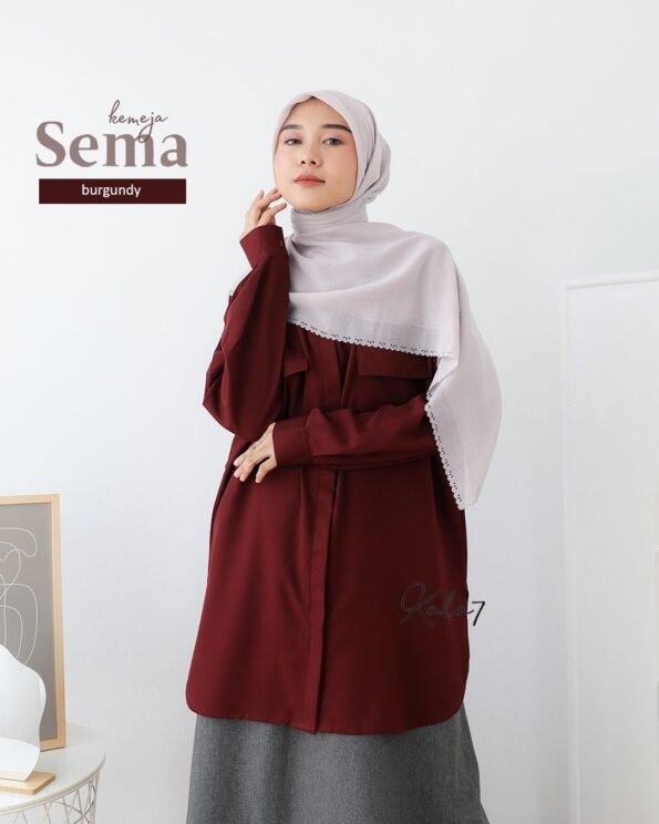 Zizara - Kemeja Sema Burgundy