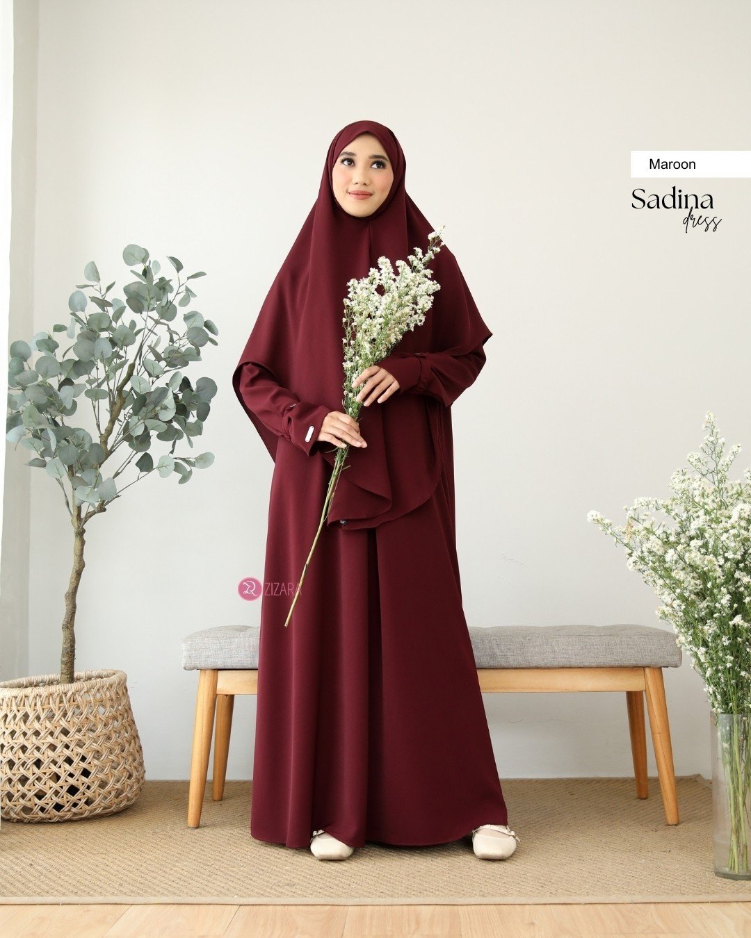 Zizara - Dress Sadina Maroon thumb 2