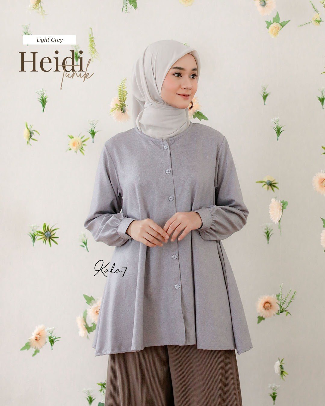 Zizara - Tunik Heidi Light Grey thumb 2
