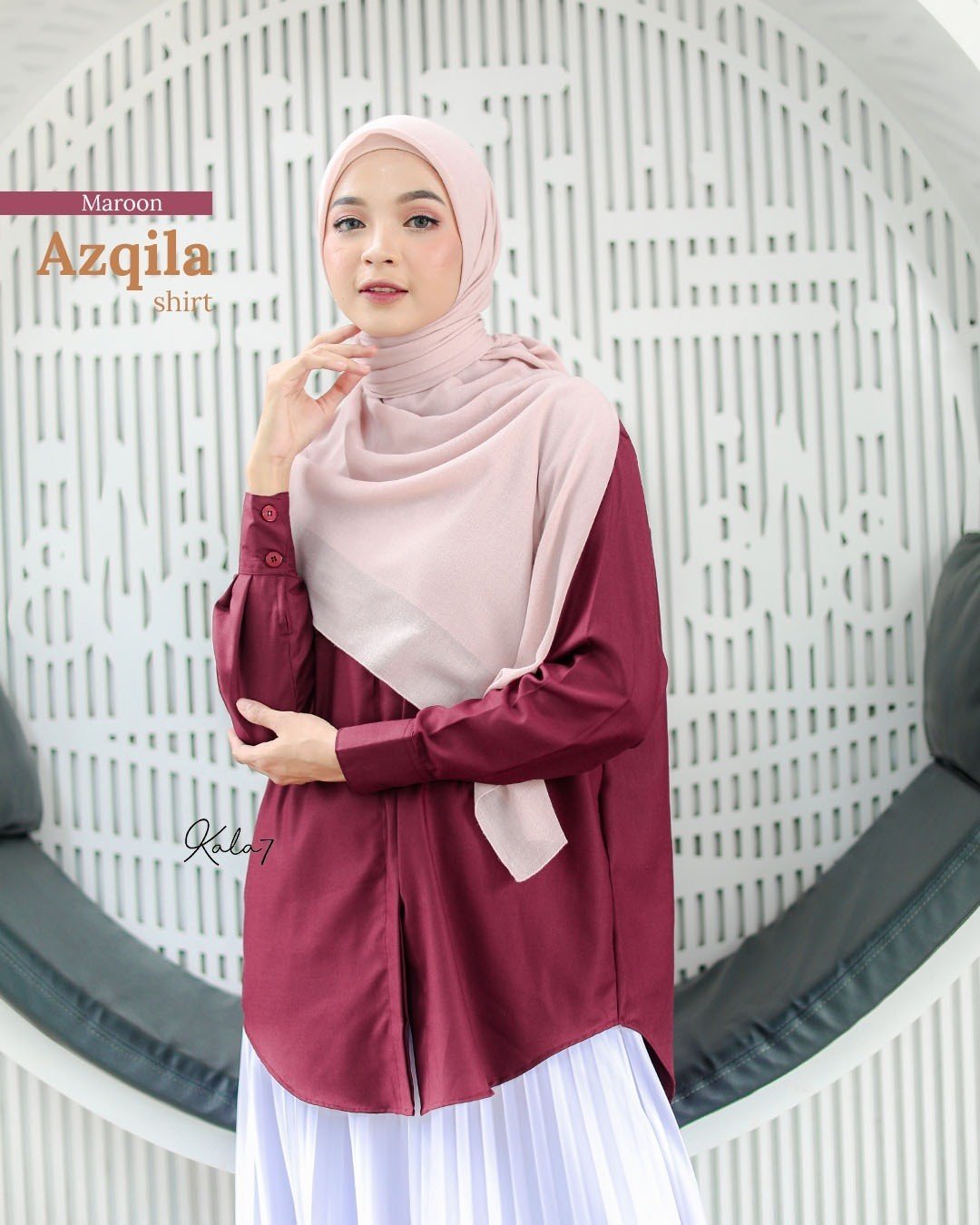 Zizara - Azqila Shirt Maroon thumb 2