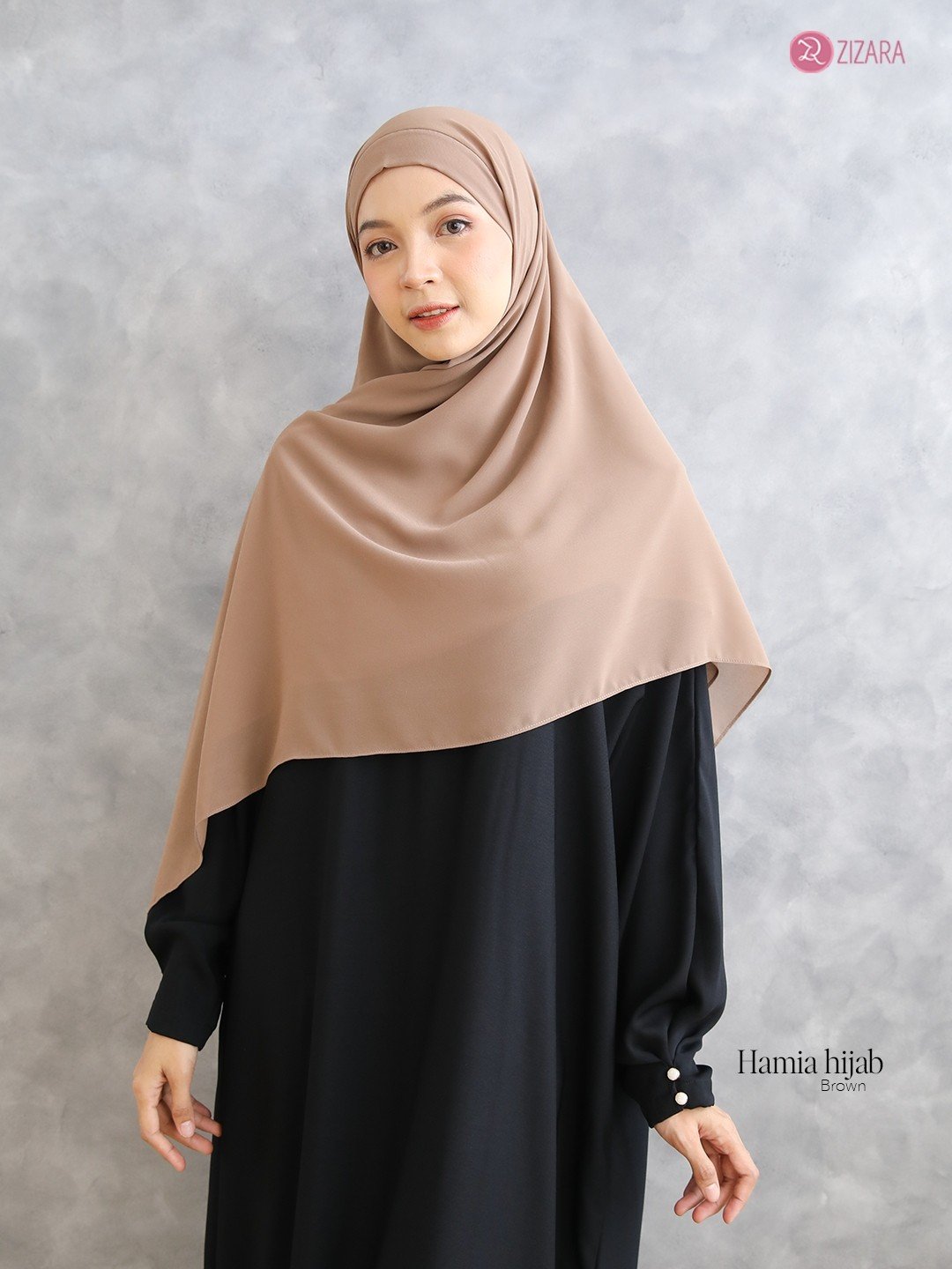 Zizara - Hamia Hijab Instant Brown thumb 2