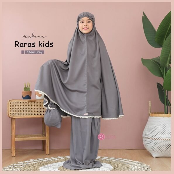 Zizara - Mukena Raras Kids Steel Grey