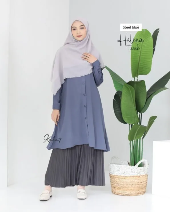 Zizara - Tunik Helena E Steel Blue