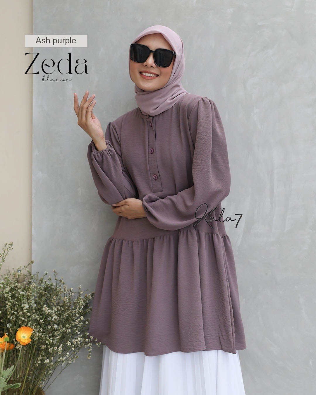 Zizara - Blouse Zeda Ash Purple thumb 2