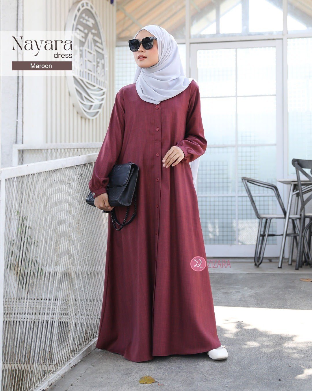 Zizara - Dress Nayara Maroon thumb 2