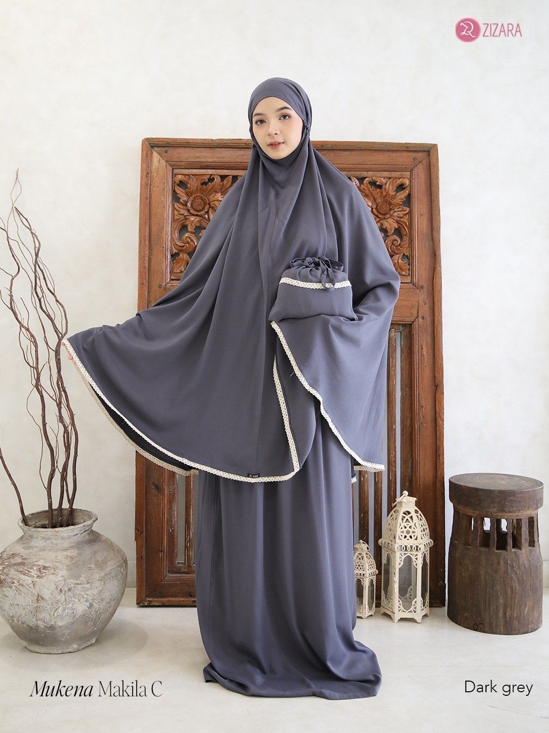 Zizara - Mukena Makila C Dark Grey thumb 2