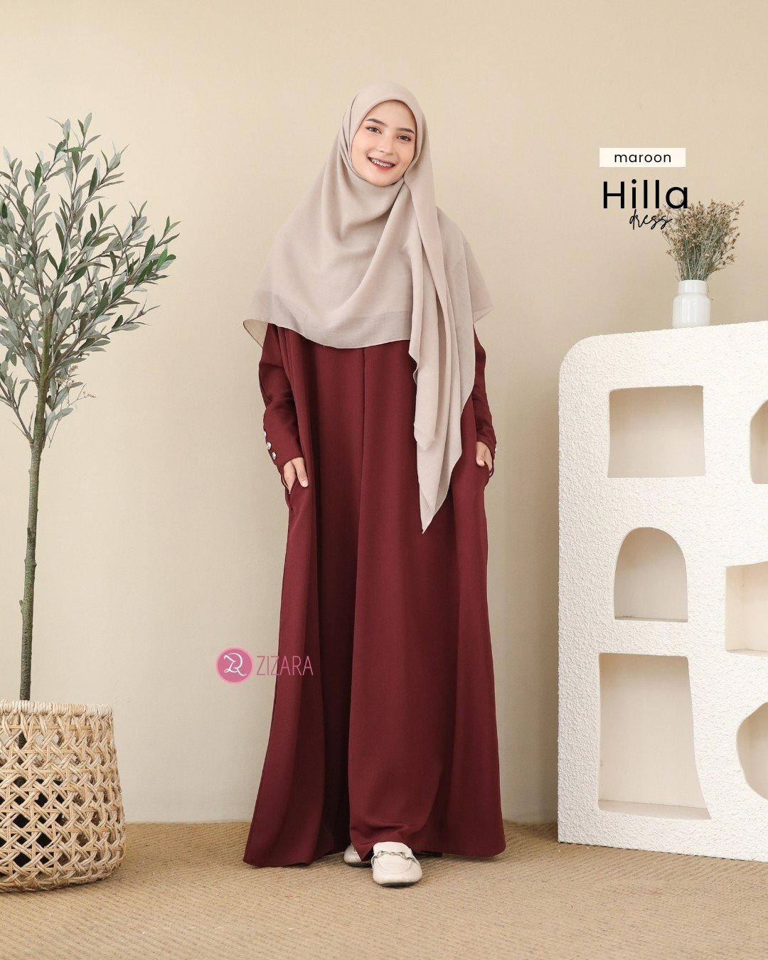Zizara - Dress Hilla Maroon thumb 2
